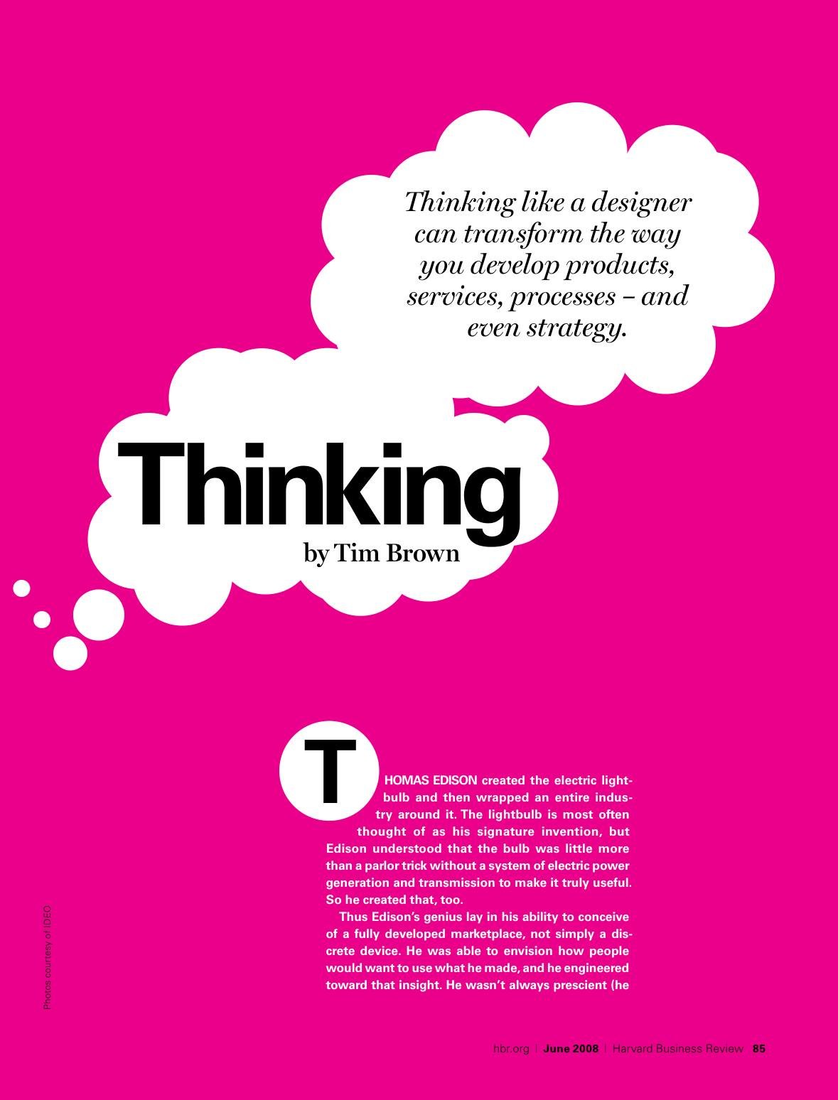 Soule - Design Thinking - Tim Brown HBR, page 3