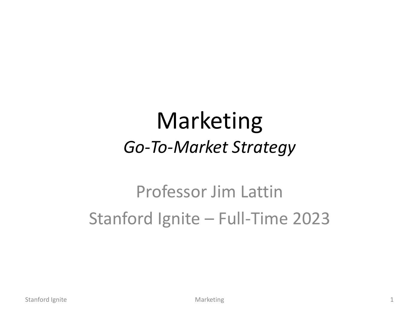 Lattin - Go-to-Market Strategy Slides, page 1