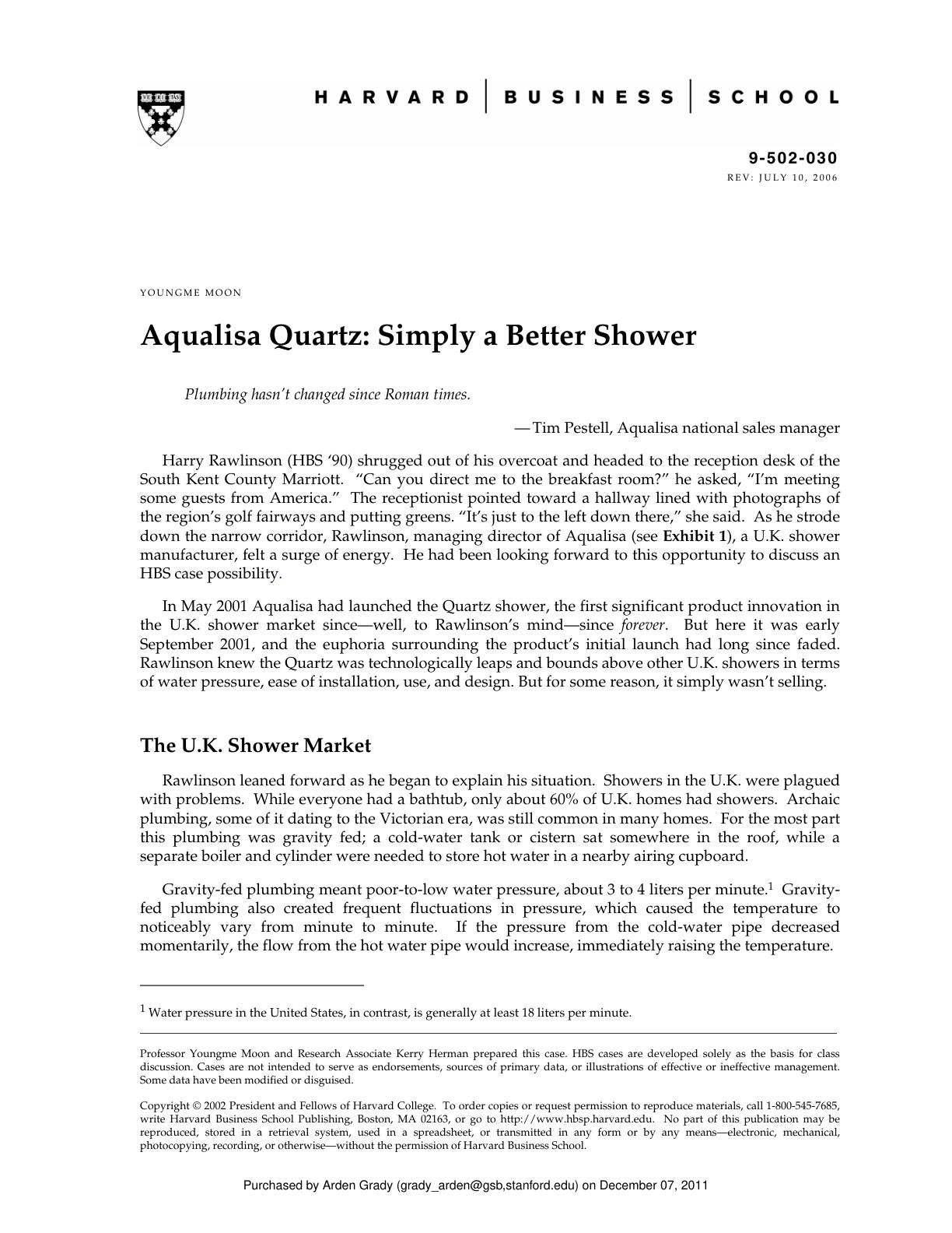 Lattin - Aqualisa Quartz, page 1