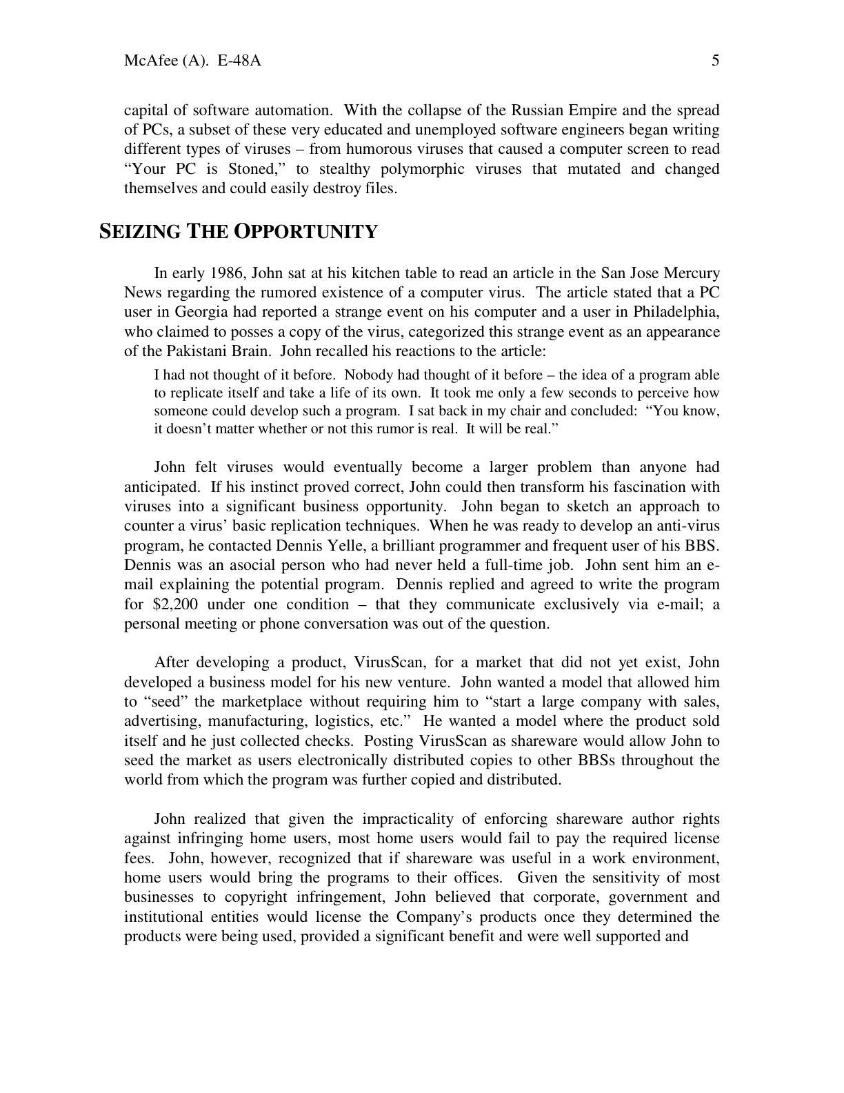 Feinberg - McAfee (A), page 5