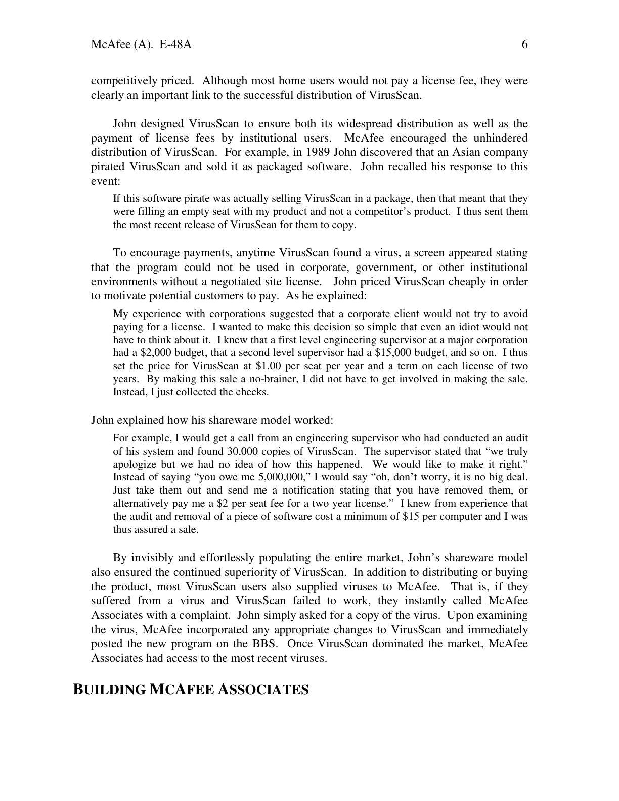 Feinberg - McAfee (A), page 6