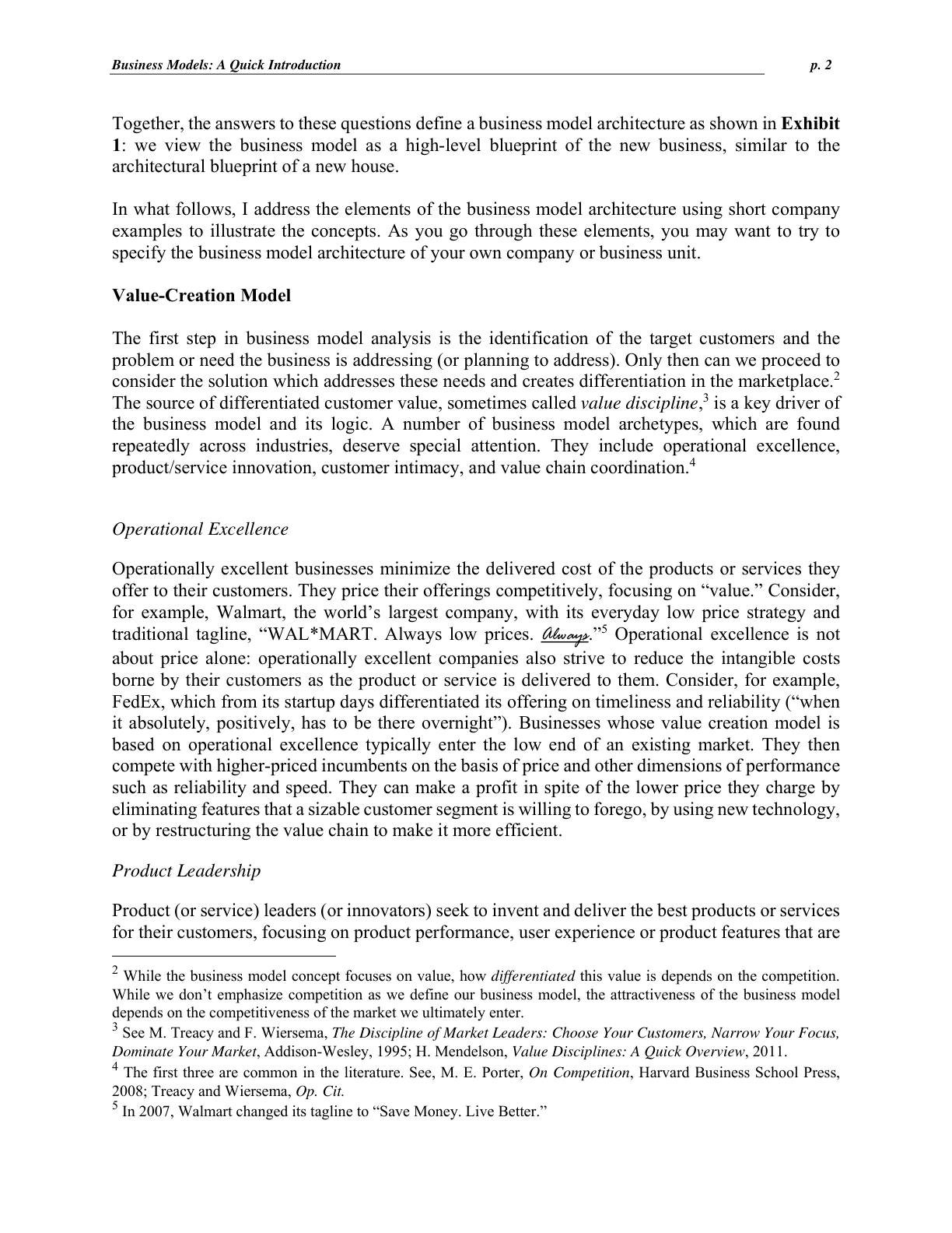 Mendelson - Business Models - A Quick Introduction, page 2
