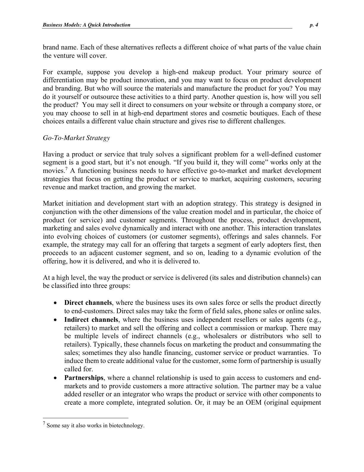 Mendelson - Business Models - A Quick Introduction, page 4