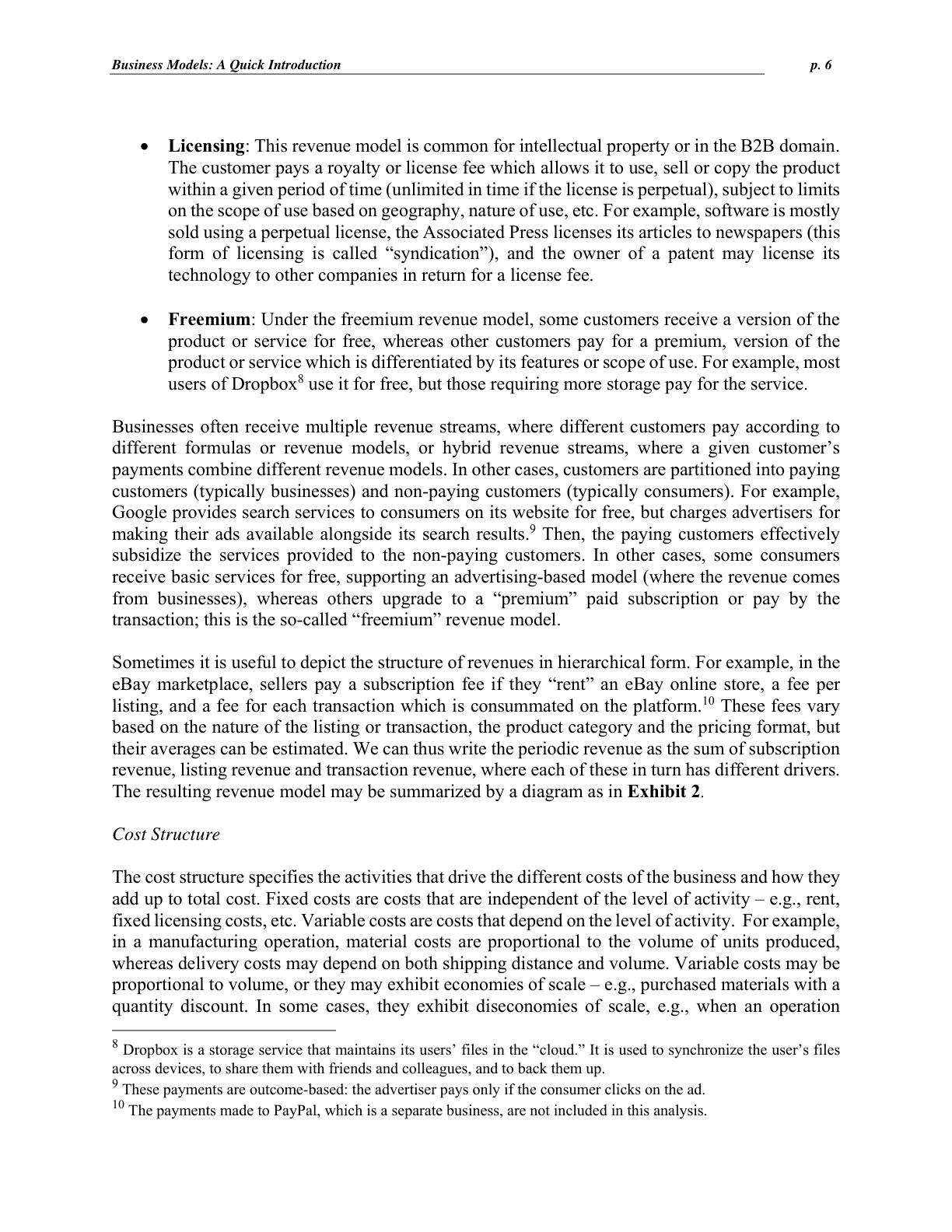 Mendelson - Business Models - A Quick Introduction, page 6
