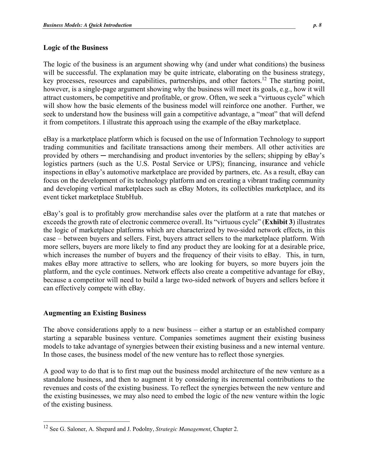 Mendelson - Business Models - A Quick Introduction, page 8