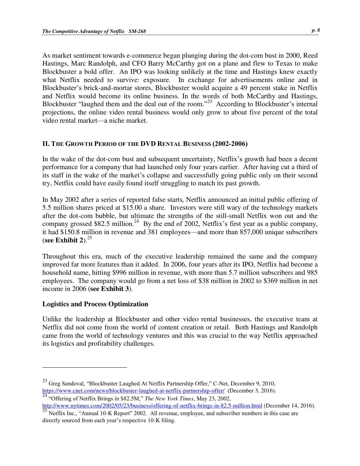 Feinberg - The Competitive Advantage of Netflix, page 8