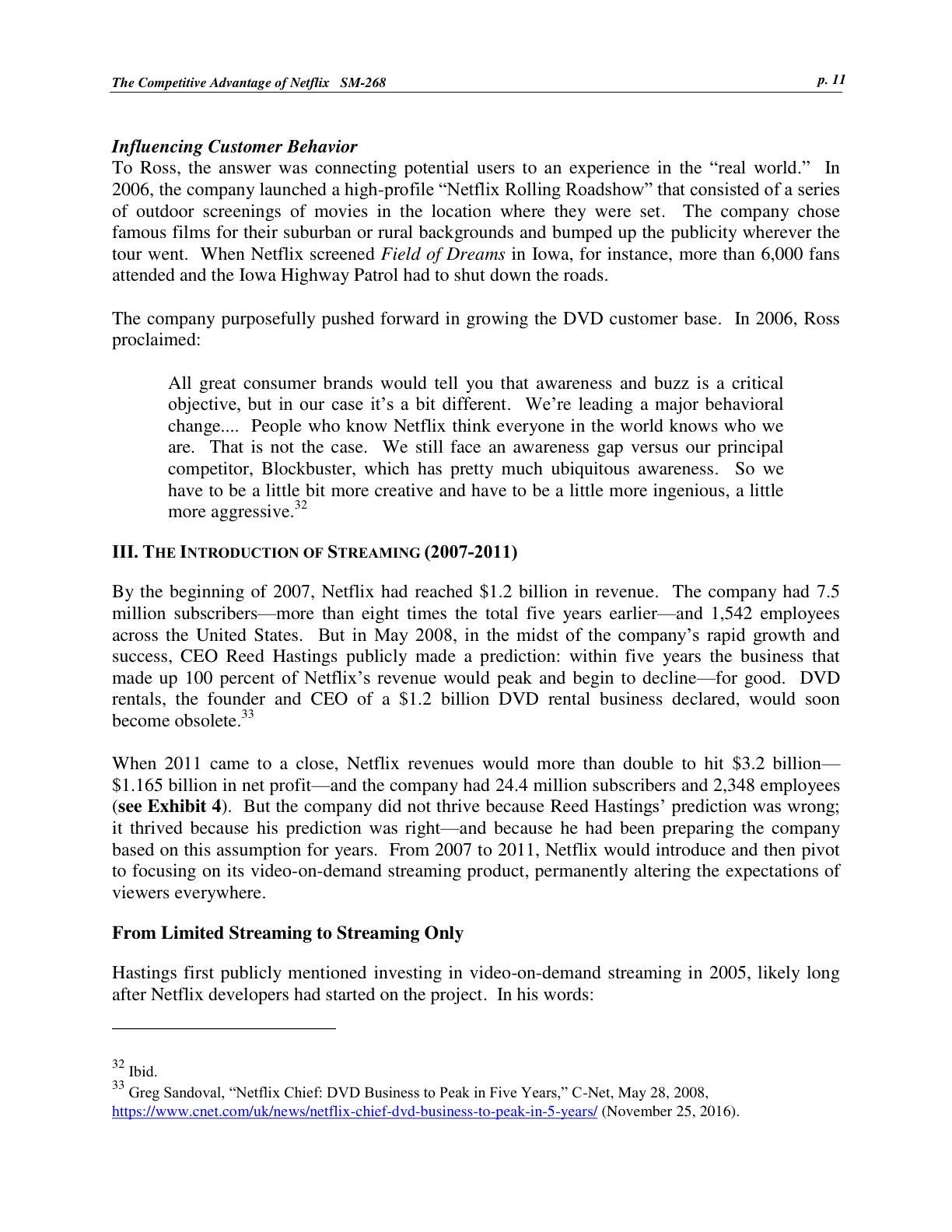 Feinberg - The Competitive Advantage of Netflix, page 11