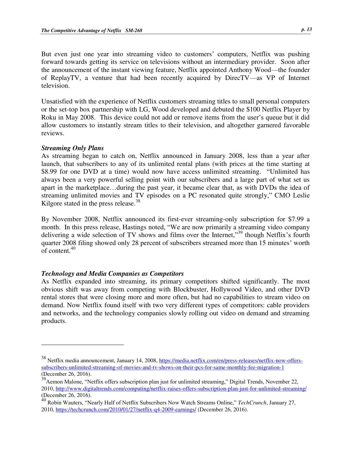 Feinberg - The Competitive Advantage of Netflix, page 13