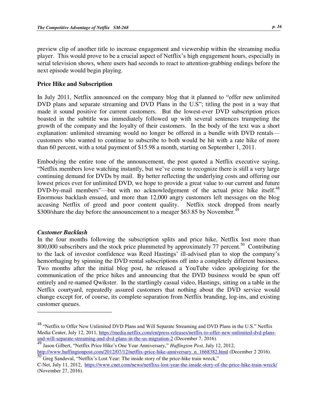 Feinberg - The Competitive Advantage of Netflix, page 16