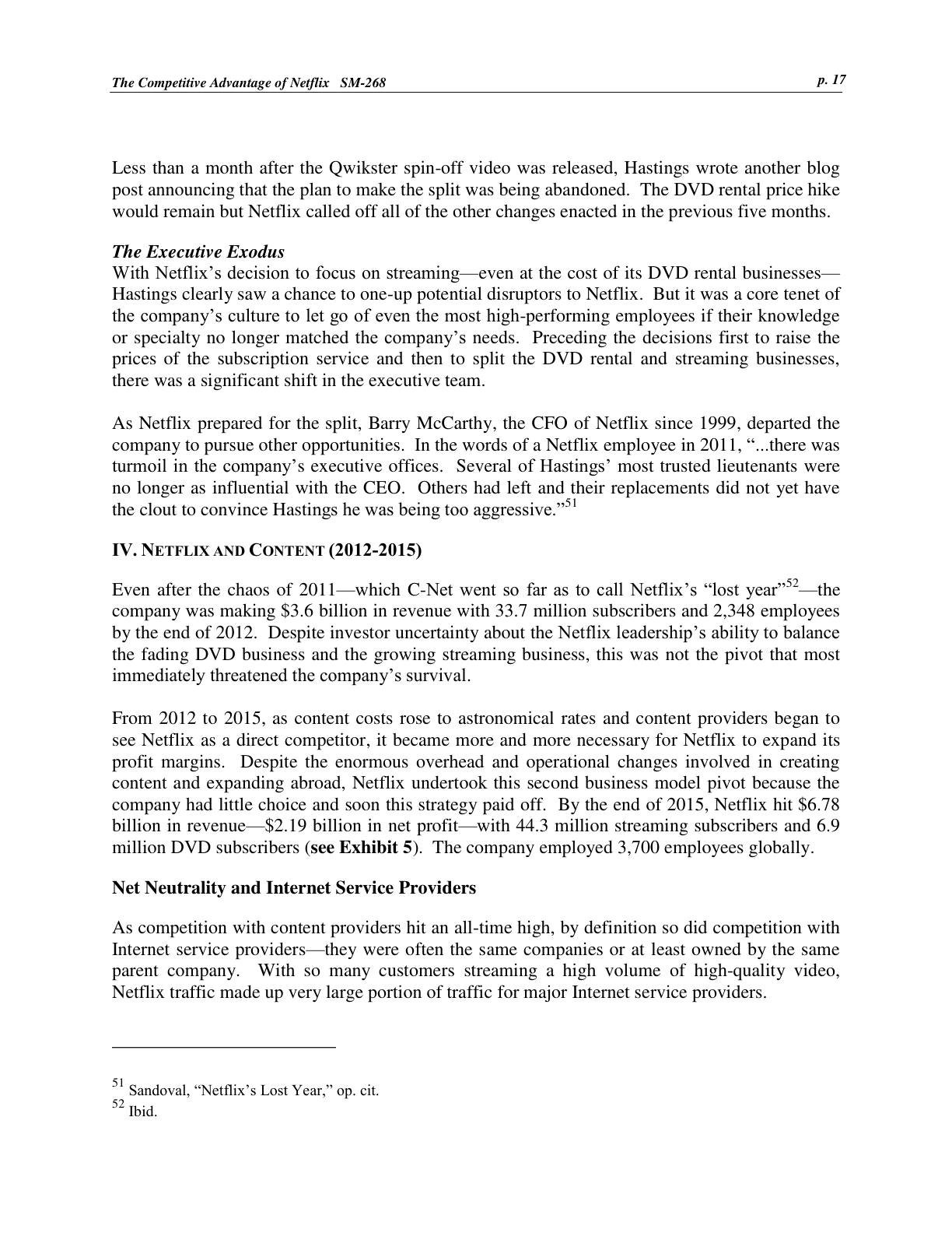 Feinberg - The Competitive Advantage of Netflix, page 17
