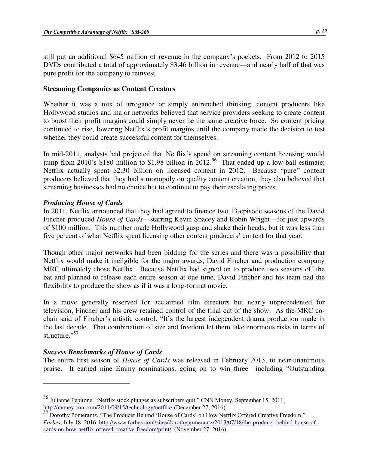 Feinberg - The Competitive Advantage of Netflix, page 19