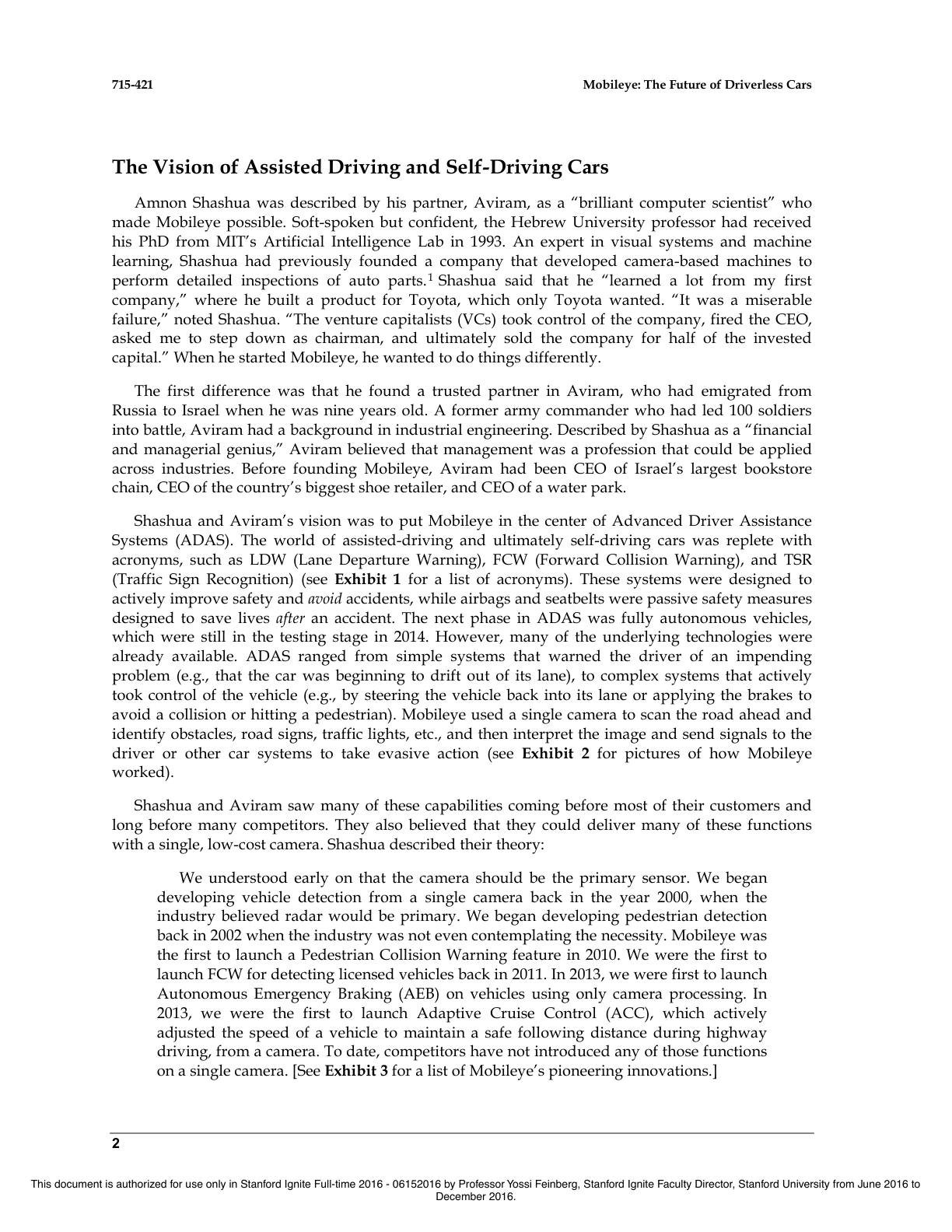 Feinberg - Mobileye - The Future of Driverless Cars, page 2