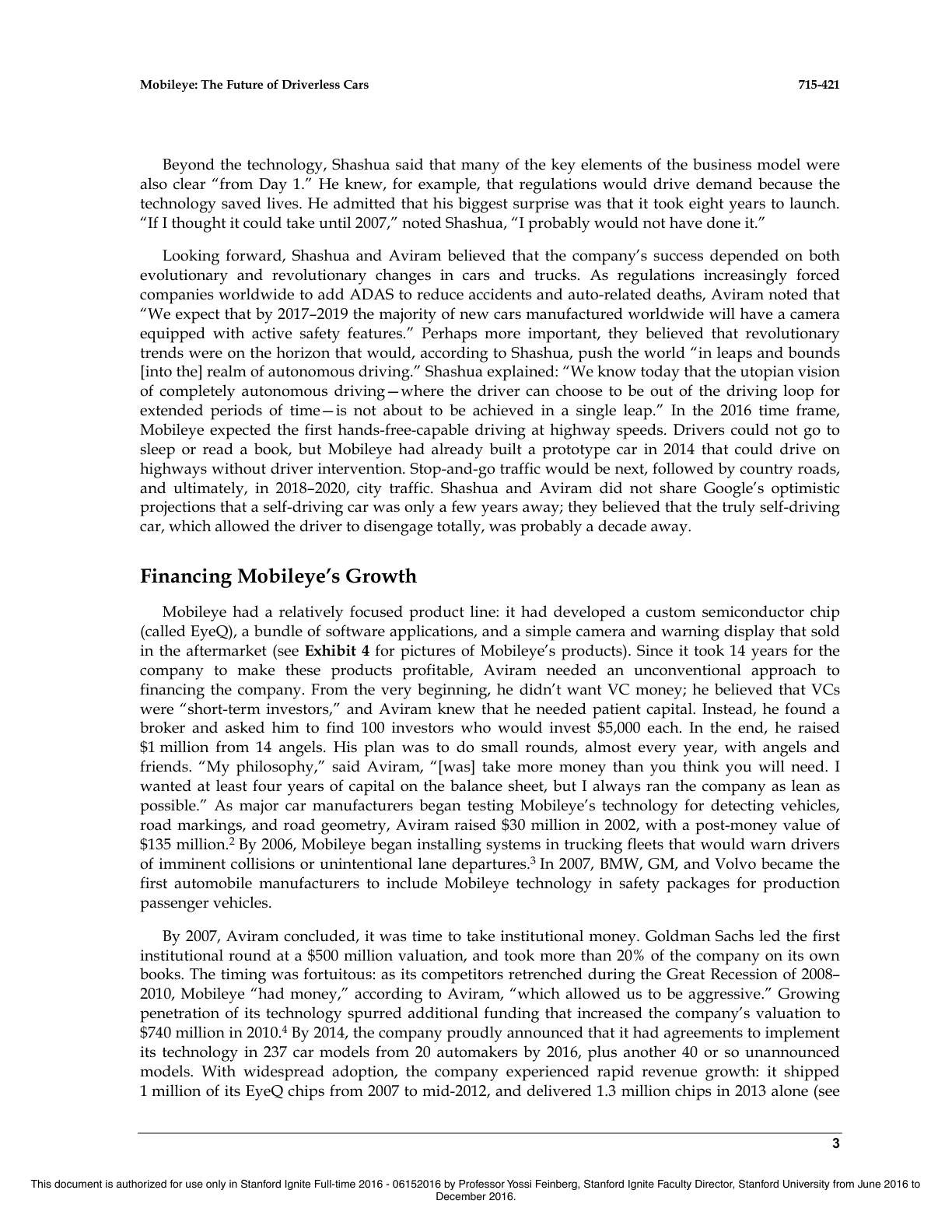 Feinberg - Mobileye - The Future of Driverless Cars, page 3