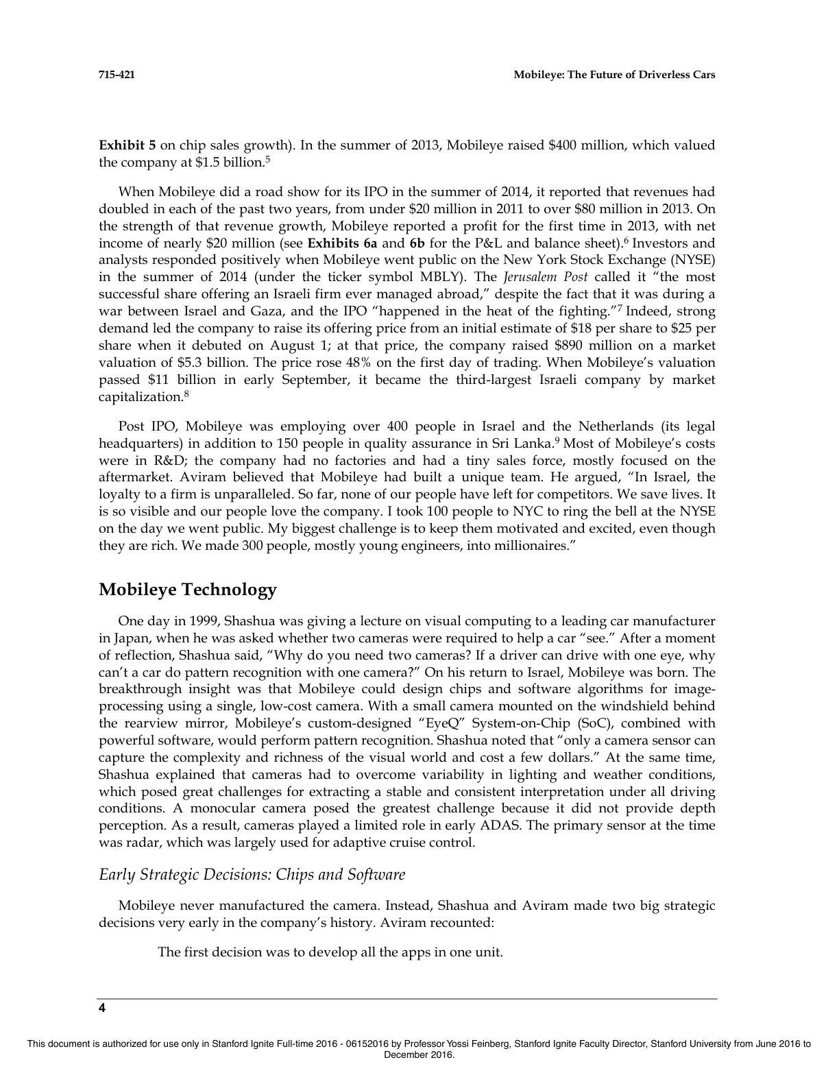Feinberg - Mobileye - The Future of Driverless Cars, page 4