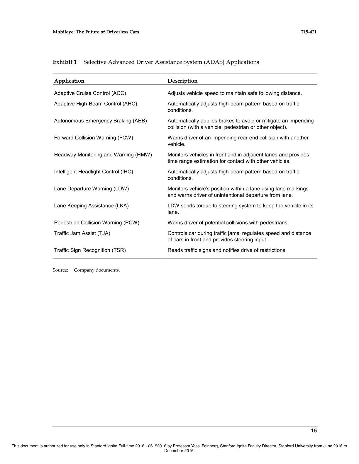 Feinberg - Mobileye - The Future of Driverless Cars, page 15
