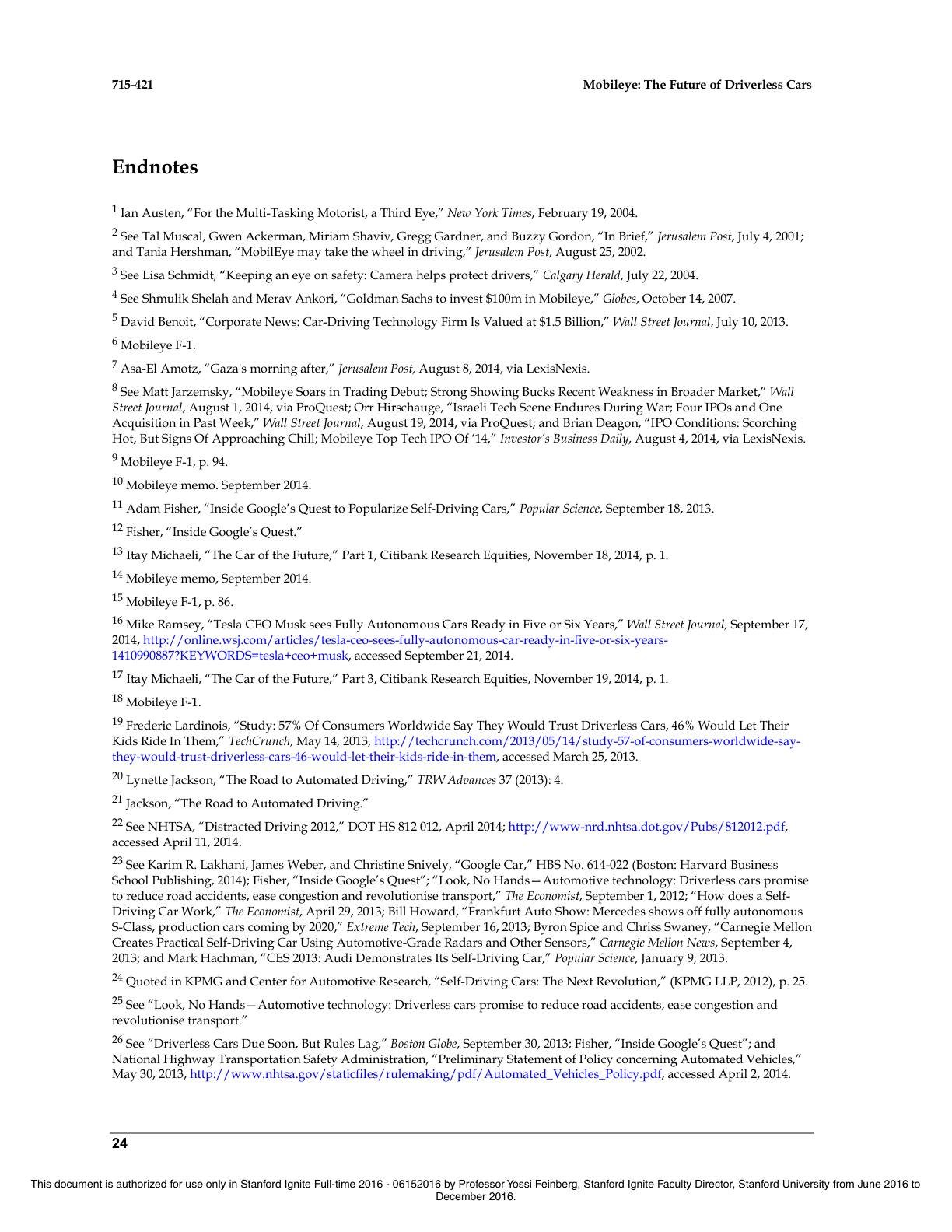 Feinberg - Mobileye - The Future of Driverless Cars, page 24