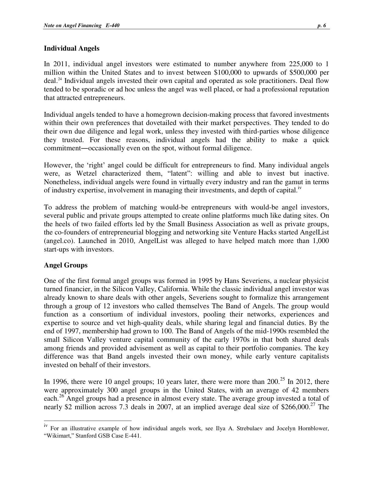 Strebulaev - Note on Angel Financing, page 6