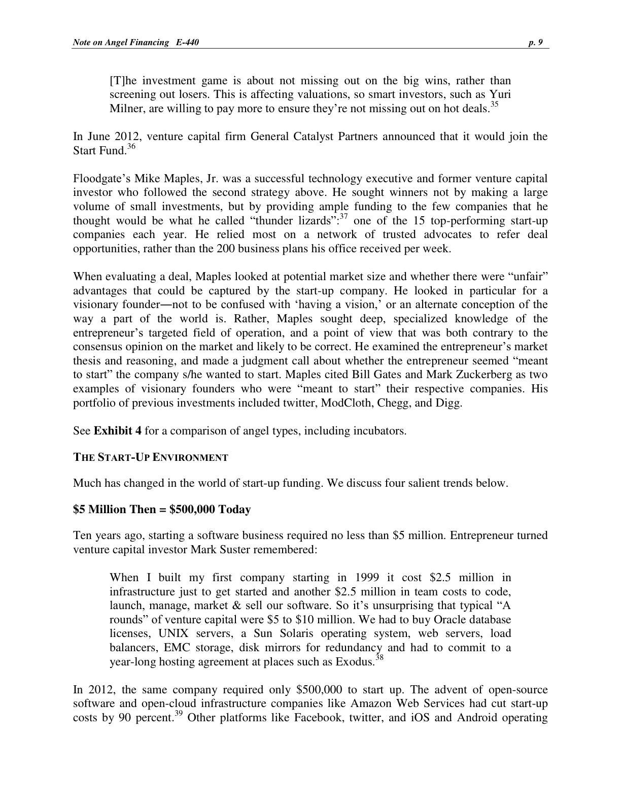 Strebulaev - Note on Angel Financing, page 9