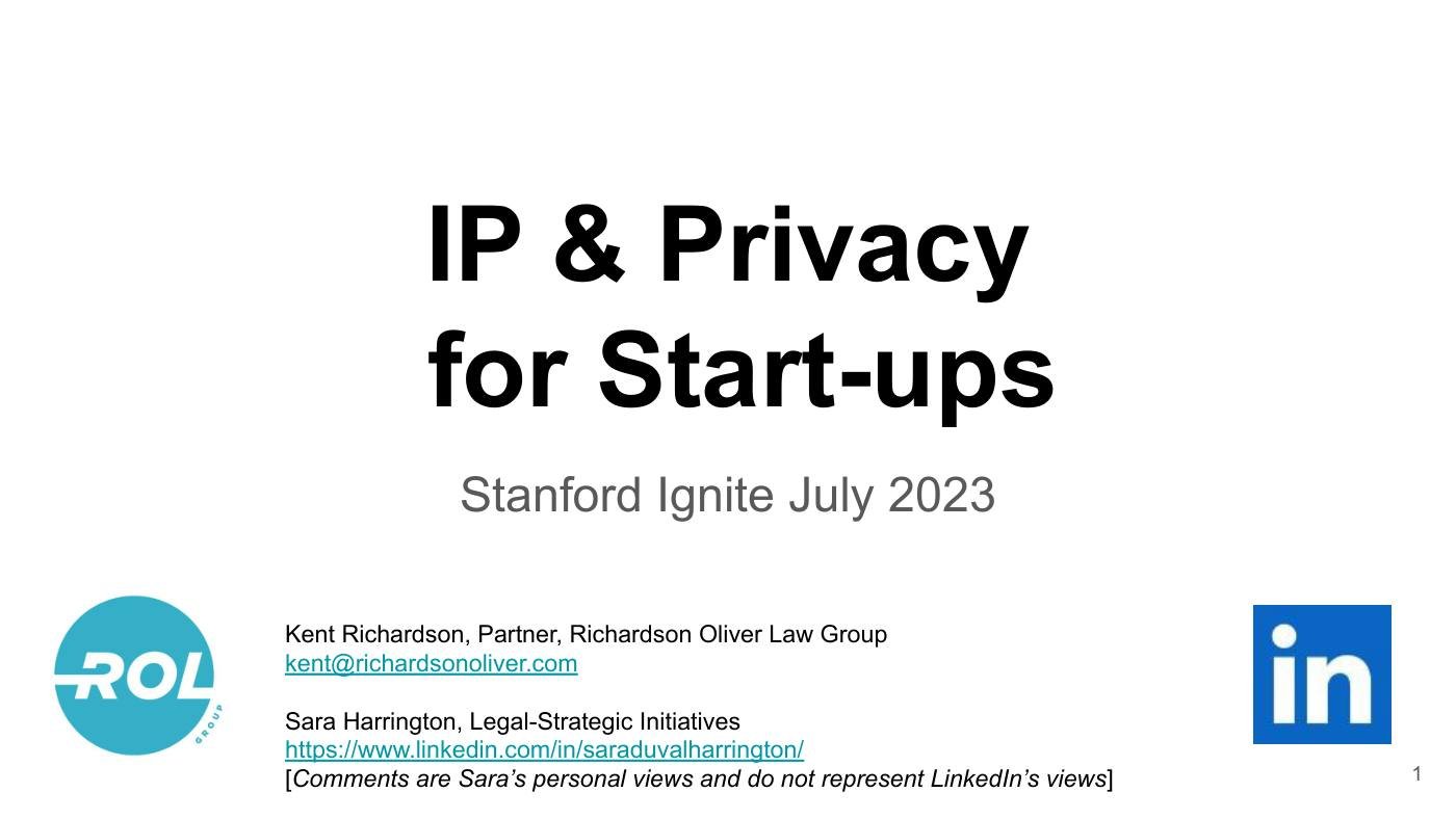 Richardson - Intellectual Property and Data Privacy Slides, page 1