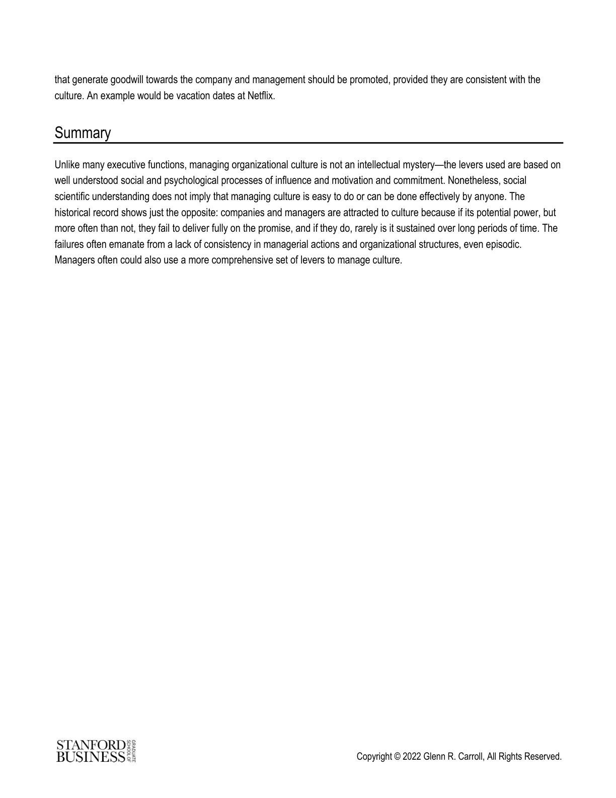 Carroll - Teaching Note on Managerial Levers to Build and Maintain Strong Organizational Culture, page 5