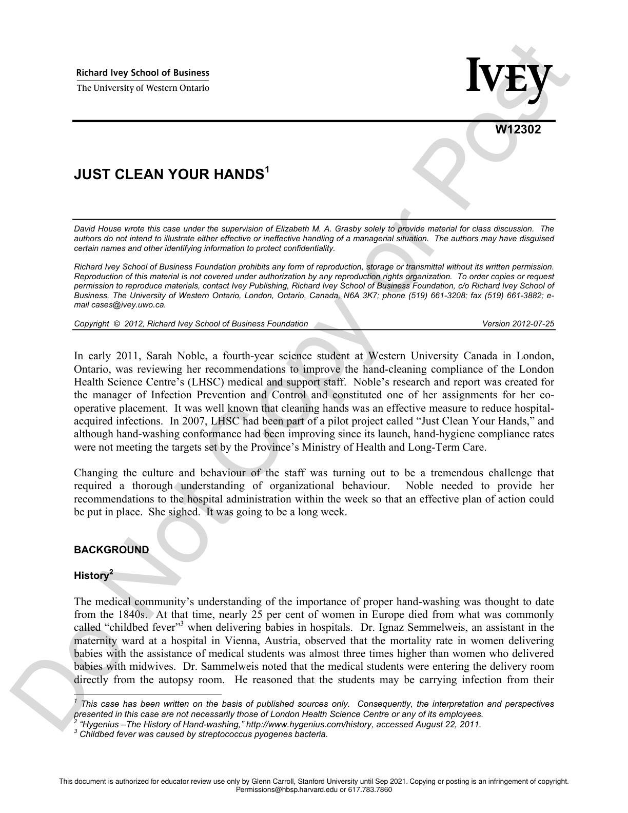 Carroll - Just Clean Your Hands, page 1